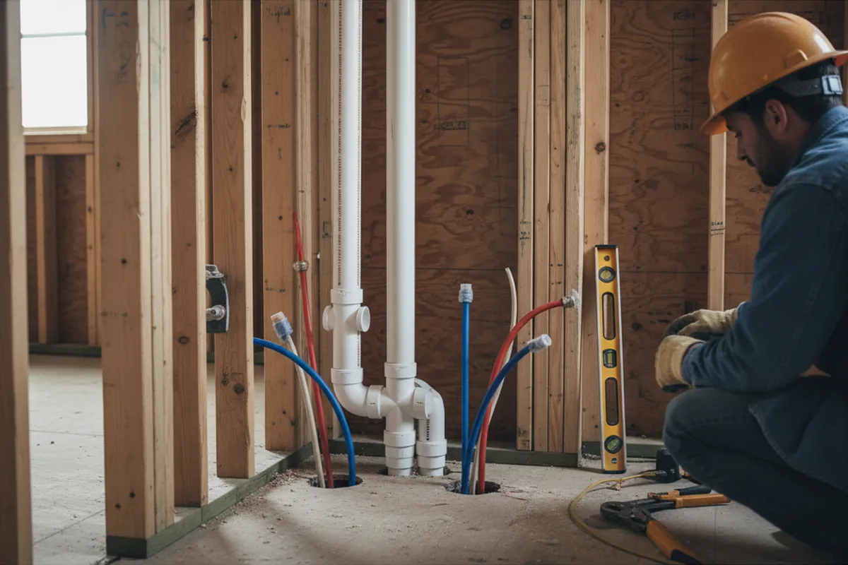 Drain and supply rough-in during Drain Cleaning in Humarock